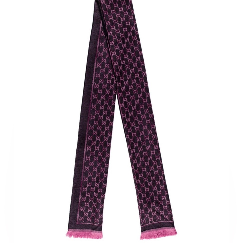 Gucci Wool Gg Patterned Scarf - image 1